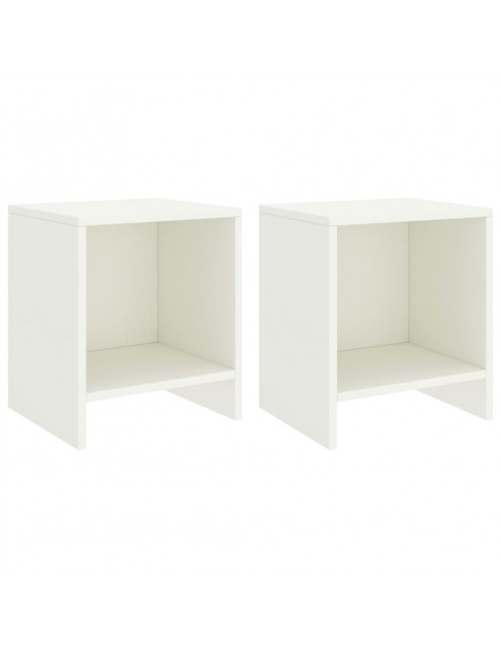 Comodini 2 pz Bianco 35x30x40 cm in Pino Massello