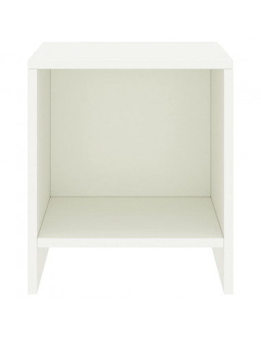 Comodini 2 pz Bianco 35x30x40 cm in Pino Massello