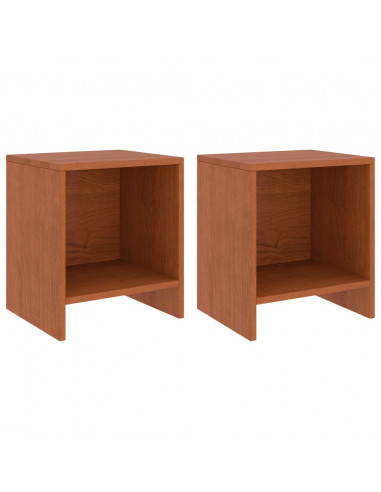 Comodini 2 pz Marrone Miele 35x30x40 cm in Pino Massello