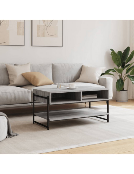 Tavolino da Salotto Grigio Sonoma 90x50x45 cm Legno Multistrato