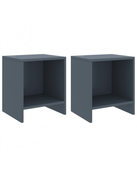 Comodini 2 pz Grigio Chiaro 35x30x40 cm in Pino Massello