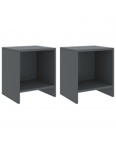 Comodini 2 pz Grigio Scuro 35x30x40 cm in Pino Massello 2