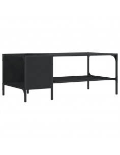 Tavolino Salotto con Ripiano Nero 100x51x40cm Legno Multistrato 2