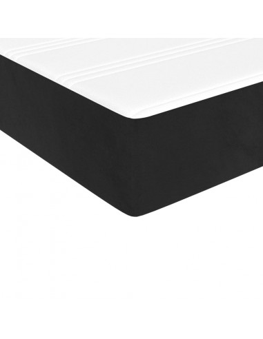 Materasso a Molle Insacchettate Nero 100x210x20 cm in Velluto