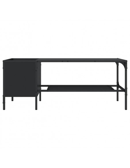 Tavolino Salotto con Ripiano Nero 100x51x40cm Legno Multistrato