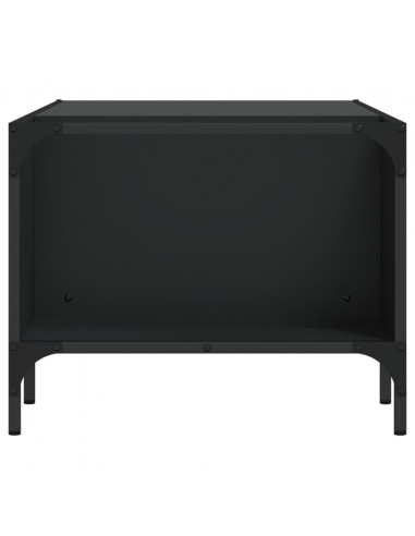 Tavolino Salotto con Ripiano Nero 100x51x40cm Legno Multistrato
