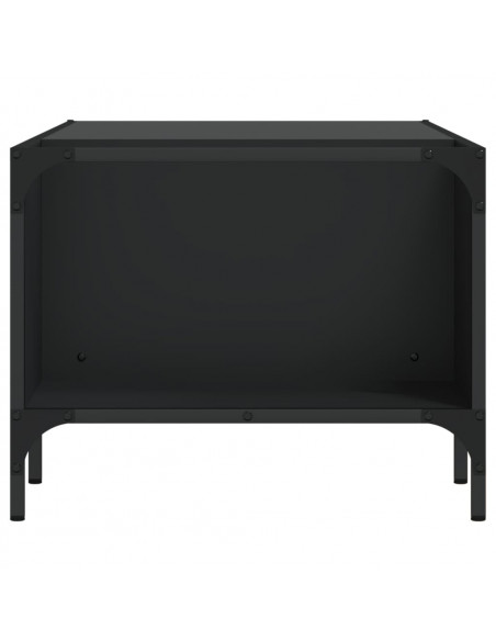 Tavolino Salotto con Ripiano Nero 100x51x40cm Legno Multistrato