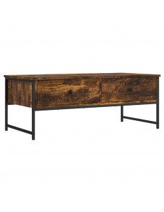 Tavolino da Salotto Rovere Fumo 101x49x39,5cm Legno Multistrato 2