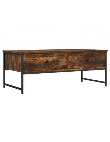 Tavolino da Salotto Rovere Fumo 101x49x39,5cm Legno Multistrato