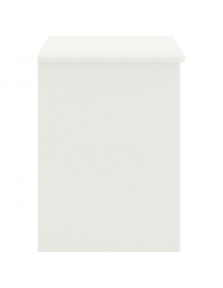 Comodino Bianco 35x30x40 cm in Legno Massello di Pino