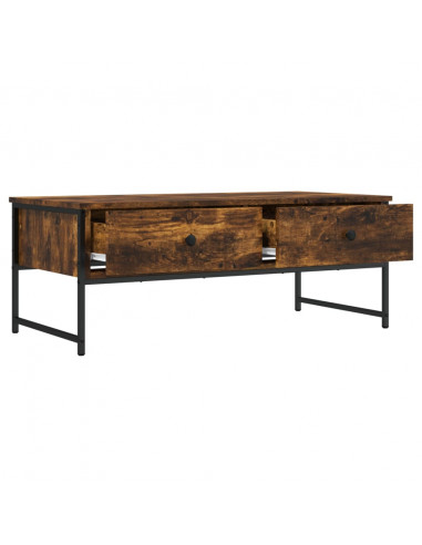 Tavolino da Salotto Rovere Fumo 101x49x39,5cm Legno Multistrato