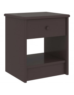 Comodino Marrone Scuro 35x30x40 cm in Legno Massello di Pino 2