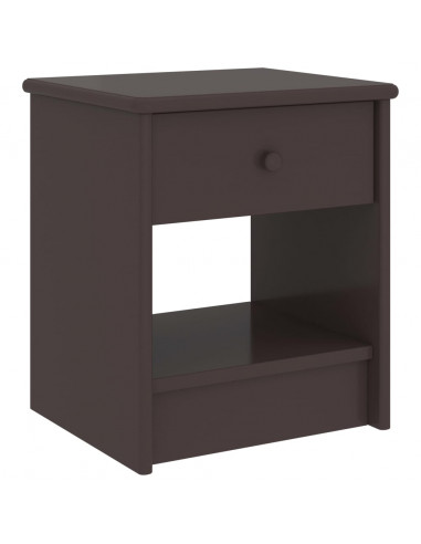 Comodino Marrone Scuro 35x30x40 cm in Legno Massello di Pino