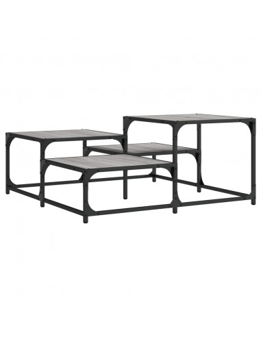 Tavolino Salotto Grigio Sonoma 87,5x87,5x40cm Legno Multistrato