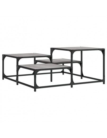 Tavolino Salotto Grigio Sonoma 87,5x87,5x40cm Legno Multistrato