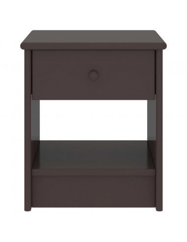 Comodino Marrone Scuro 35x30x40 cm in Legno Massello di Pino