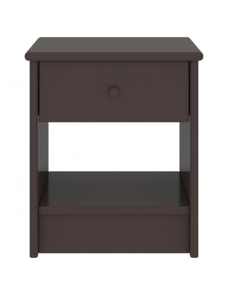 Comodino Marrone Scuro 35x30x40 cm in Legno Massello di Pino