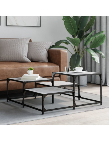 Tavolino Salotto Grigio Sonoma 87,5x87,5x40cm Legno Multistrato