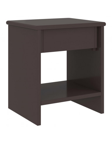 Comodino Marrone Scuro 35x30x40 cm in Legno Massello di Pino