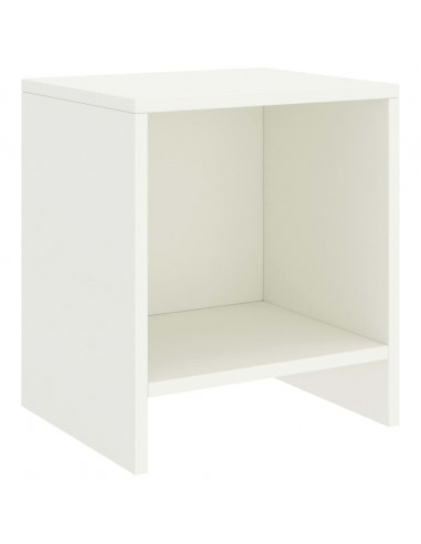Comodino Bianco 35x30x40 cm in Legno Massello di Pino