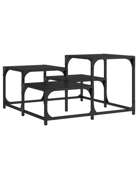Tavolino da Salotto Nero 68x68x40 cm in Legno Multistrato