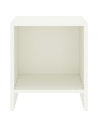 Comodino Bianco 35x30x40 cm in Legno Massello di Pino