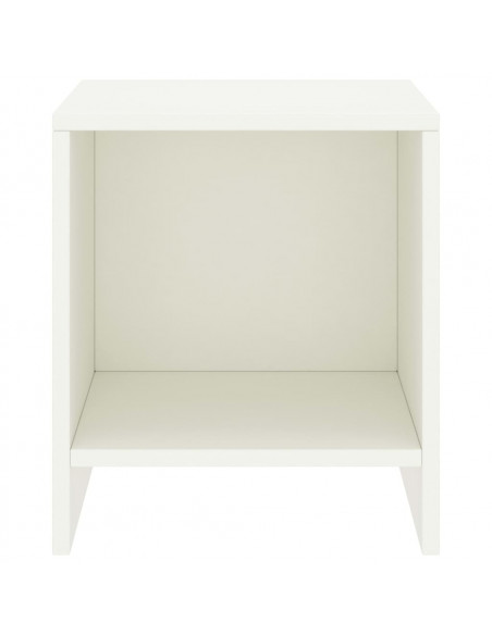 Comodino Bianco 35x30x40 cm in Legno Massello di Pino