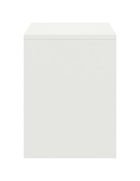 Comodino Bianco 35x30x40 cm in Legno Massello di Pino