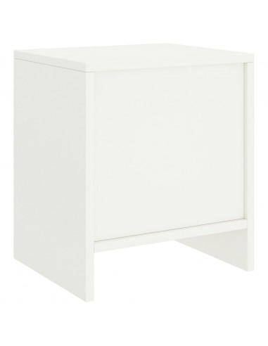 Comodino Bianco 35x30x40 cm in Legno Massello di Pino