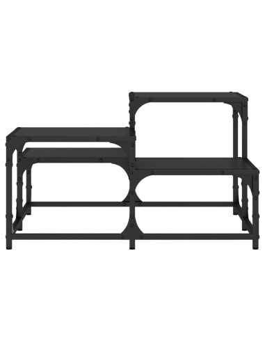 Tavolino da Salotto Nero 68x68x40 cm in Legno Multistrato