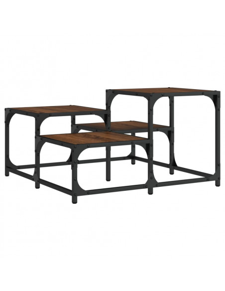 Tavolino da Salotto Rovere Marrone 68x68x40cm Legno Multistrato
