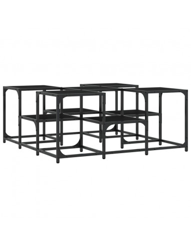 Tavolino da Salotto Nero 91x91x40 cm in Legno Multistrato