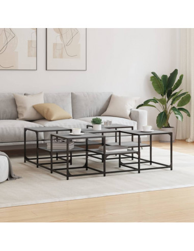 Tavolino Salotto Grigio Sonoma 121x121x40 cm Legno Multistrato