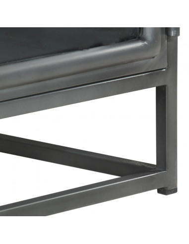 Comodino Grigio 40x30x50 cm in Legno Massello di Acacia