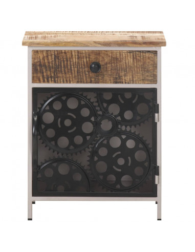 Comodino 40x30x50 cm in Legno di Mango Grezzo