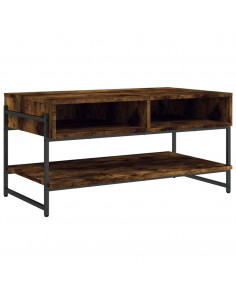 Tavolino da Salotto Rovere Fumo 90x50x45cm in Legno Multistrato 2