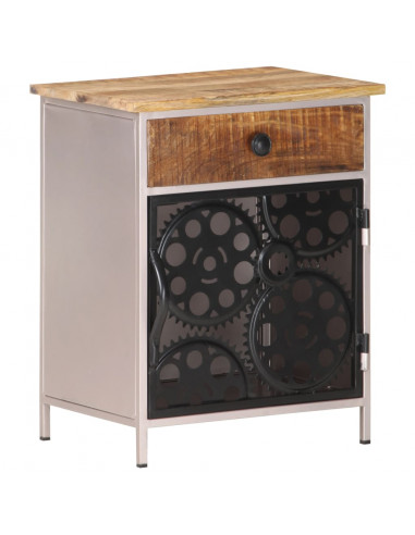 Comodino 40x30x50 cm in Legno di Mango Grezzo