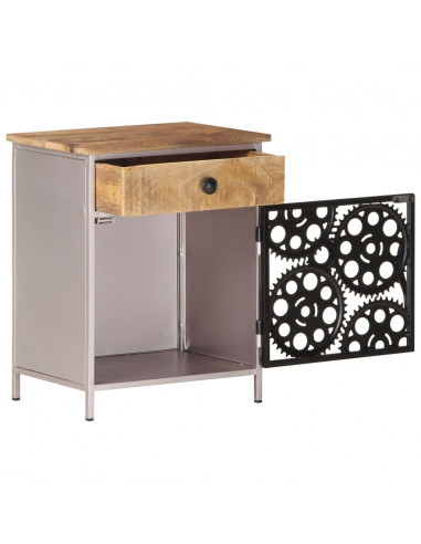 Comodino 40x30x50 cm in Legno di Mango Grezzo