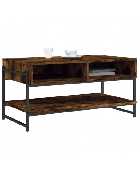 Tavolino da Salotto Rovere Fumo 90x50x45cm in Legno Multistrato