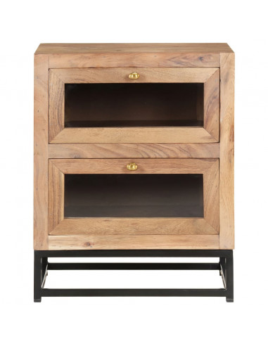 Comodino 40x30x50 cm in Legno Massello di Acacia