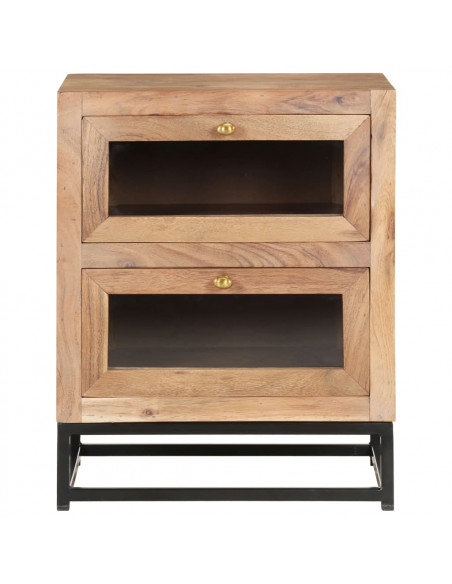 Comodino 40x30x50 cm in Legno Massello di Acacia