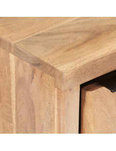 Comodino 40x30x50 cm in Legno Massello di Acacia con Bordi Vivi 2