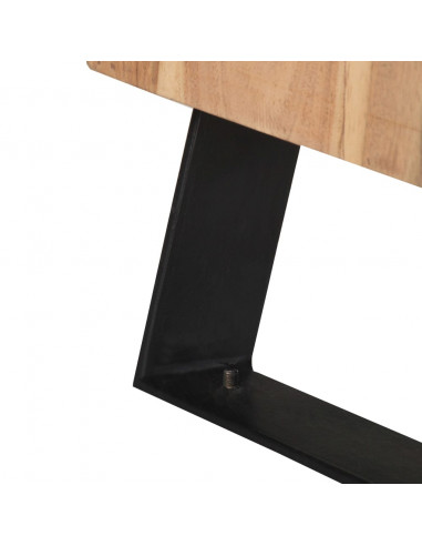 Comodino 40x30x50 cm in Legno Massello di Acacia con Bordi Vivi