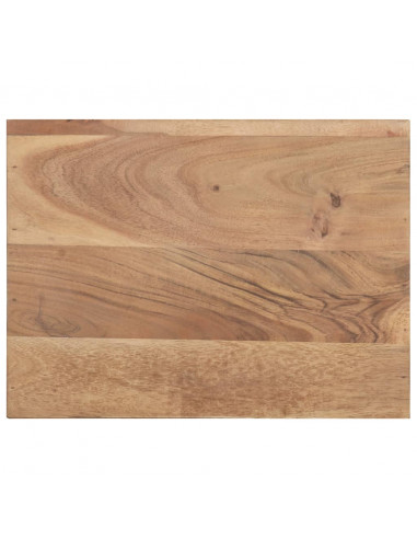 Comodino 40x30x50 cm in Legno Massello di Acacia con Bordi Vivi