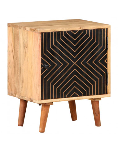 Comodino 40x30x50 cm in Legno Massello di Acacia