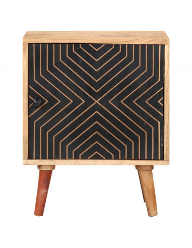 Comodino 40x30x50 cm in Legno Massello di Acacia