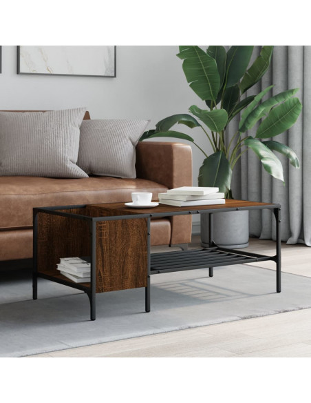 Tavolino Salotto Ripiano Rovere Marrone 100x51x40cm Multistrato