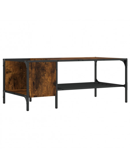 Tavolino Salotto Ripiano Rovere Fumo 100x51x40cm Multistrato