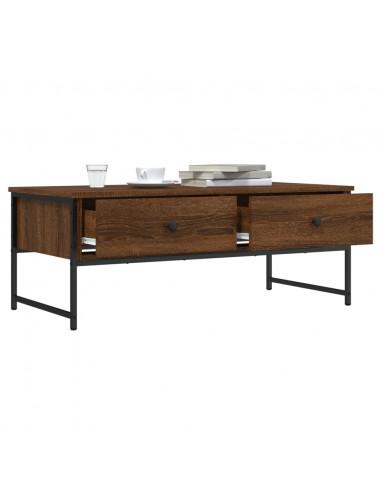 Tavolino Salotto Rovere Marrone 101x49x39,5cm Legno Multistrato