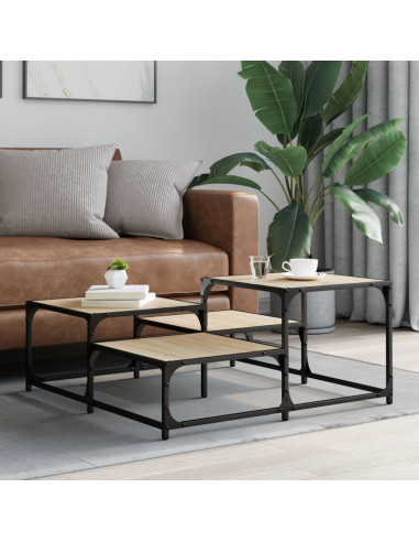 Tavolino Salotto Rovere Sonoma 87,5x87,5x40cm Legno Multistrato